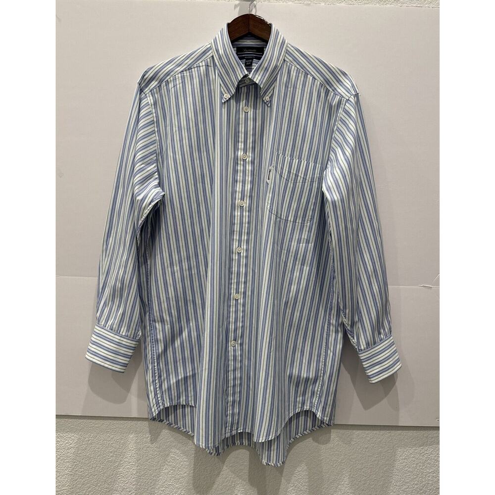 Faconable Shirt Men 5 ‘16 1/2 Blue Green Plaid Long Sleeve Button Down Relax Fit
